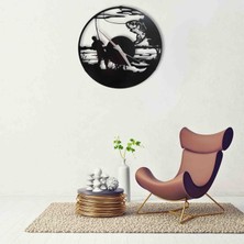 Balıkçı Model Metal Duvar Saati