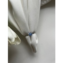 Pel Design Minimal Akuamarin Taşı Ayarlanabilir Çelik Tel Yüzük