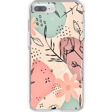 Dali Design iPhone 7 Plus Uyumlu Şeffaf Kılıf Çiçek Tasarımlı