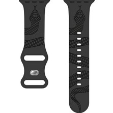Nextron Apple Watch 10 42MM 6-7-8-9-Se Uyumlu 38-40-41MM Uyumlu Yılan Desenli Silikon Kordon