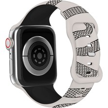 Nextron Apple Watch 10 42MM 6-7-8-9-Se Uyumlu 38-40-41MM Uyumlu Yılan Desenli Silikon Kordon