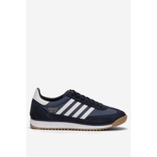 Erkek Günlük Rahat Taban Yumuşak Hafif Sneaker Bağcıklı Spor Ayakkabı  Lacivert - Beyaz