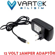 Vartek Bilişim 12 Volt - 2 Amper 5.5*2.5 mm Uçlu Plastik Kasa Priz Tipi Adaptör