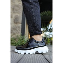 Shoecide SHO093 Bağcıklı Kalın Tırtıklı Taban Rbt Castle Erkek Ayakkabı Sıyah