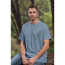 Zestia  T-Shirt,Thumper Bambi Tasarım Baskılı,Regular,  Pamuk,Mavi T-Shirt No:553