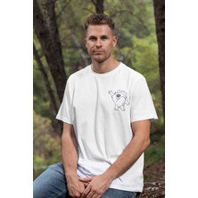 Zestia T-Shirt,Tazmanya Canavarı Tasarım Baskılı,Regular,  Pamuk,Beyaz T-Shirt No:546