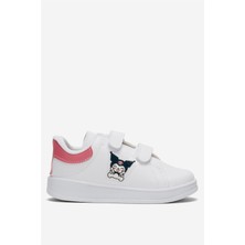 Liger Çocuk Kuromi Baskılı Cırtlı Unisex Spor Ayakkabı BEYAZ - PEMBE