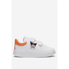 Çocuk Kuromi Baskılı Cırtlı Unisex Spor Ayakkabı Turuncu