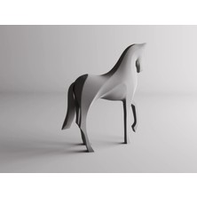 Minimalist Geometrik At Figürü - 3D Baskı Dekoratif Heykel