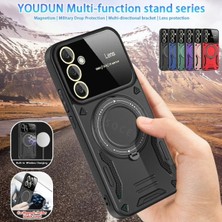 Samsun Galaxy A16 Uyumlu Kamera Korumalı Dönebilen Magsafe Halka Standlı Tank Kılıf
