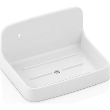 FinDit Zen Katı Sabunluk Beyaz Sert Plastik Yapışkanlı - Duvara Monte