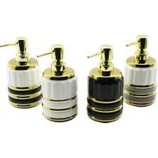 FinDit Şişe Gold Kapak - Boğum Seramik Sıvı Sabunluk 7.5X10.5 cm