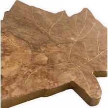 Lux & Marble Natura - Kahverengi Mermer Çınar Yaprağı Tabak