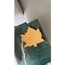 Lux & Marble Natura - Kahverengi Mermer Çınar Yaprağı Tabak