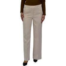 Kadın Bol Paça Beli Lastikli Kumaş Pantolon BGL-ST04322