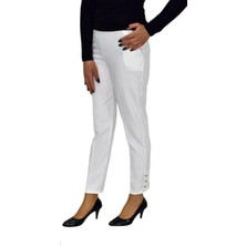 Kadın Paça Puntalı Beli Lastikli Kumaş Pantolon BGL-ST04323