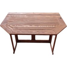 Mapa Home Living Ela Woodworking Bistro Teras Balkon Masası Masif Köknar(Ladin) Ağacı 90 x 50 x 75  cm  Renk Kestane