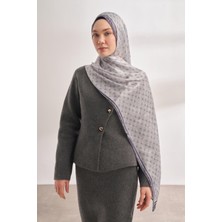 Armanda Vual Monogram Desen Şal 3361-GÜMÜŞ Gri