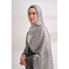 Armanda Vual Monogram Desen Şal 3361-GÜMÜŞ Gri