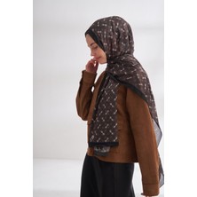 Armanda Vual Monogram Desen Şal 3361-ÇIKOLATA