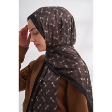 Armanda Vual Monogram Desen Şal 3361-ÇIKOLATA
