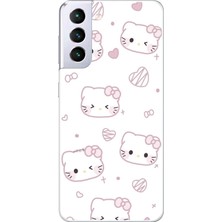 Dali Design Samsung Galaxy S21+ Uyumlu Şeffaf Kılıf Hello Kitty Tasarımlı