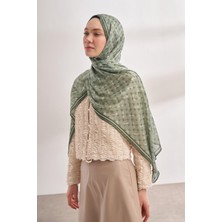 Armanda Vual Monogram Desen Şal 3361-KETEN Yeşili