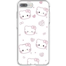 Dali Design iPhone 7 Plus Uyumlu Şeffaf Kılıf Hello Kitty Tasarımlı