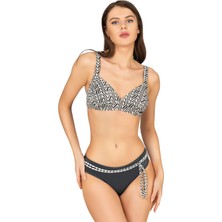 Endeep Kadın Zigzag Desenli Bağlama Detaylı Toparlayıcı Bikini Takımı