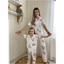 Kalpli Saten Anne - Kız Pijama Takımı