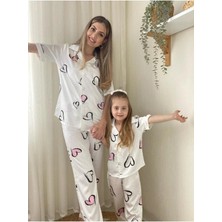 Kalpli Saten Anne - Kız Pijama Takımı
