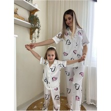 Kalpli Saten Anne - Kız Pijama Takımı