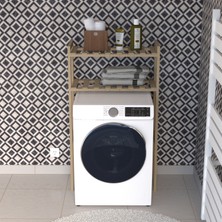 Makine Üstü Ahşap Banyo Raf, Masif Ahşap Raf (30X70X120-150)