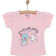 HelloBaby Basic Kız Dondurma Partisi Baskılı T-Shirt Kız Bebek