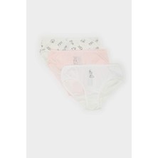 DeFacto Kız Çocuk Desenli 3'lü Slip Külot E7068A825SP