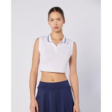 Kappa Elegance Polo Tank Kadın Beyaz Regular Fit Atlet