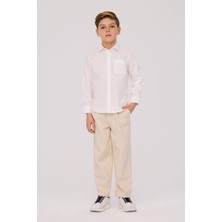 Nebbati Bg Store Erkek Çocuk Ekru Gömlek