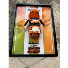 Jada 1/24 Fast & Furious Toyota Supra 30X40 CM Metal Levha Baskılı Çerçeve