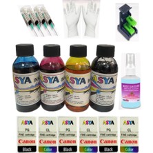 Asyaınk Hp 4652/ Hp 4654 Uyumlu Hp 302 Kartuş Dolum Seti 4X100ML