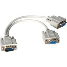 Powermaster PM-1557 1x VGA Erkek To 2x VGA Dişi 30 cm Çevirici Kablo
