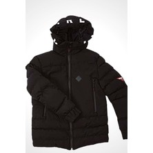 TrendAll Butik Siyah Kapüşonlu Mont Kaban 12-13 Yaş - Siyah