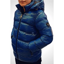 TrendAll Butik  Çocuk Parlak Koyu Mavi Mont 4-5 Yaş - Petrol Mavisi