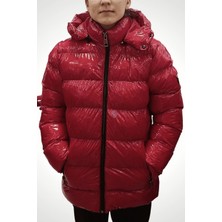 TrendAll Butik  Çocuk Parlak Kırmızı Mont 9-10 Yaş - Kırmızı