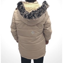TrendAll Butik  Çocuk Ekru Çift Cepli Içi Peluş Mont Kaban 14-15 Yaş - Ekru