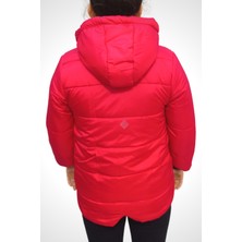 TrendAll Butik  Çocuk Kırmızı Kapüşonlu Mont 8-9 Yaş - Kırmızı