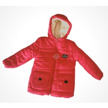TrendAll Butik  Çocuk Kırmızı Kapüşonlu Mont 8-9 Yaş - Kırmızı