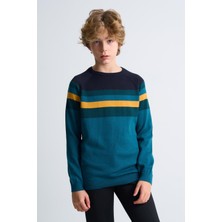 Alexander Gardi Renk Bloklu Pamuklu Çocuk Kazak (C23-7106)