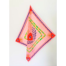 Kalp Desenli Bandana Fular 70 cm x 70 cm