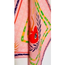 Kalp Desenli Bandana Fular 70 cm x 70 cm