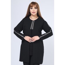 Büyük Beden 3935 Siyah Ceket+Bluz Takım